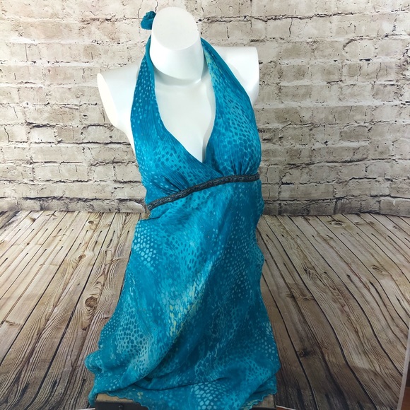 To the Max Dresses & Skirts - Summer halter midi dress blue teal size 6